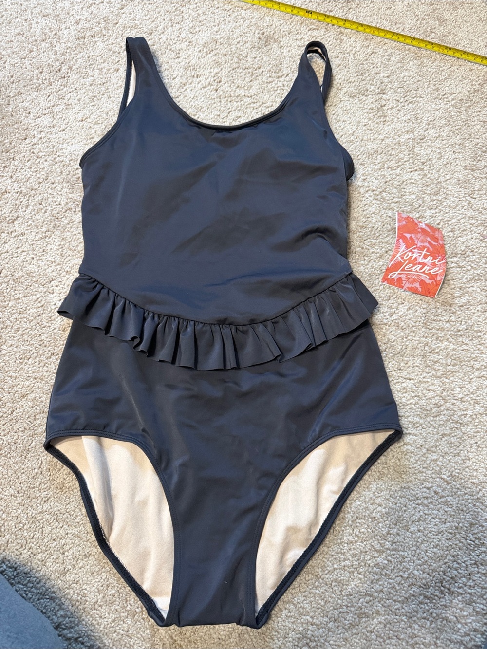 Kortni Jeane Black Ruffle One-Piece Swimsuit